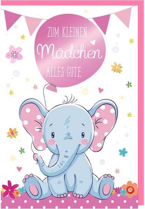 Produktbild Braun + Company Glückwunschkarte Elefant 11.5 x 17 cm, Rosa (1 Stk.)