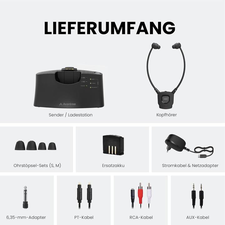 Image du produit Avantree Funk-Kopfhörer HT381 mit HF-Sender und Balanceanpassung (Sans fil)