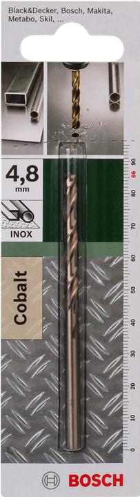 Produktbild Bosch Zubehör Metallbohrer HSS-Co, DIN 338 D= 4,8 mm L= 86 mm (4 mm)