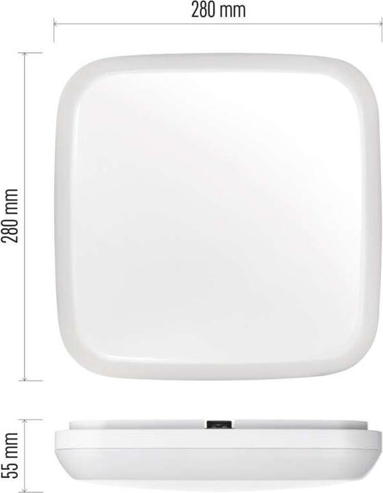 Actual product image Emos LED ceiling light Dori, angular, white 18W neutral white, IP54 (1800 lm)
