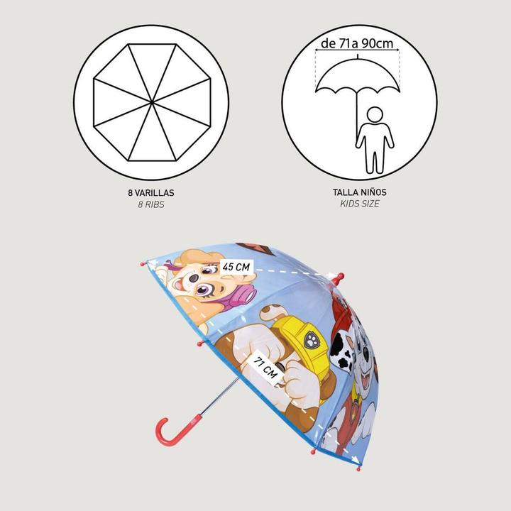 Immagine prodotto Paw Patrol The Regenschirm Bunt Poe Ø 71 Cm 45 Cm