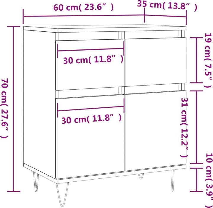Image du produit vidaXL Sideboard (60 x 35 x 70 cm)