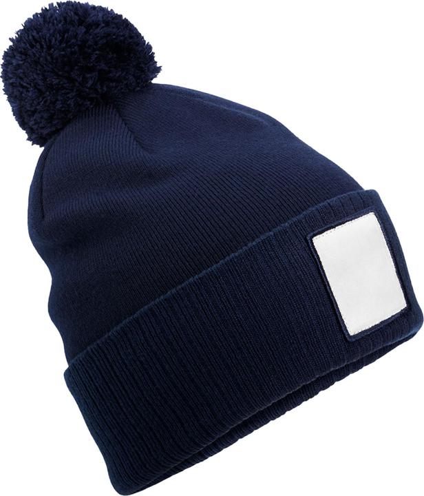 Actual product image Beechfield Pom Pom Appliqué Patch Beanie (One size)