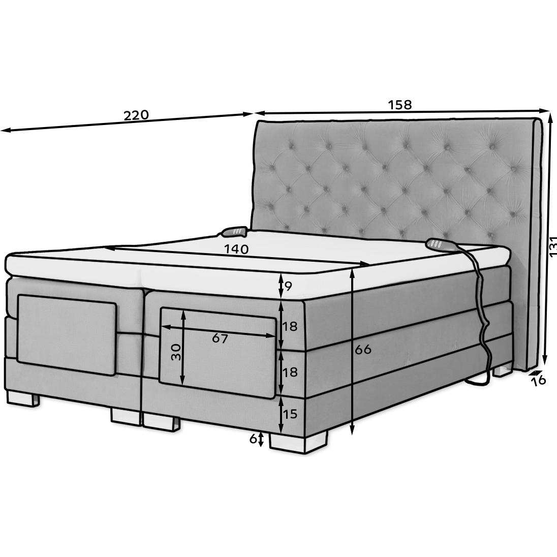 Thumbnail - ELTAP, Boxspringbett, Clover (140 x 200 cm)