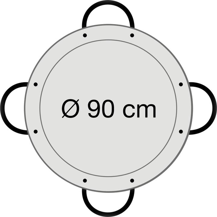 Produktbild All'Grill Paella-Pfanne Stahl poliert Ø 90 cm mit 4 Griffen (Bratpfanne, Stahl)