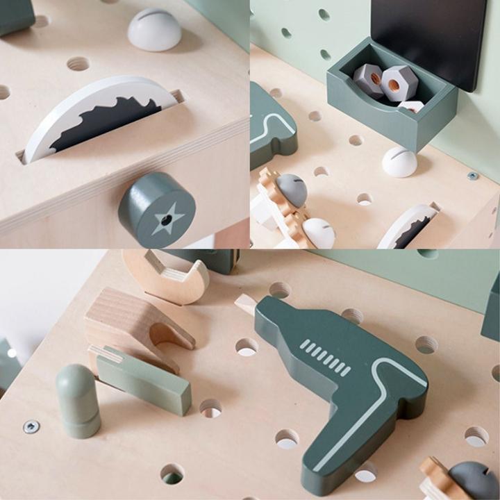 Produktbild Hermex 111-tlg. Werkbank-Set aus Holz für Kinder Spielwerkbank Werkzeugbank