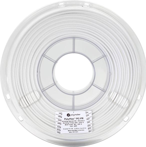 Produktbild Polymaker PolyMax PC-FR - White - 2.85mm (PC, 2.85 mm, 1000 g)