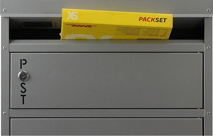 Actual product image SafePost 65 TIAMAT parcel box silver-grey + 2 lockers