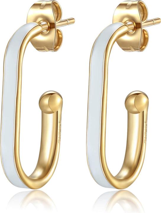 Produktbild Sagapo S'AgapÃµ - Gold-plated oval earrings with Vibes SVB28 enamel