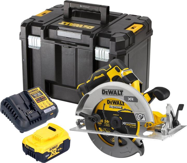 Produktbild DeWalt DCS 573 P1T Akku Handkreissäge 18 V 190 x 30 mm Brushless + 1x Akku 5,0 Ah + Ladegerät +