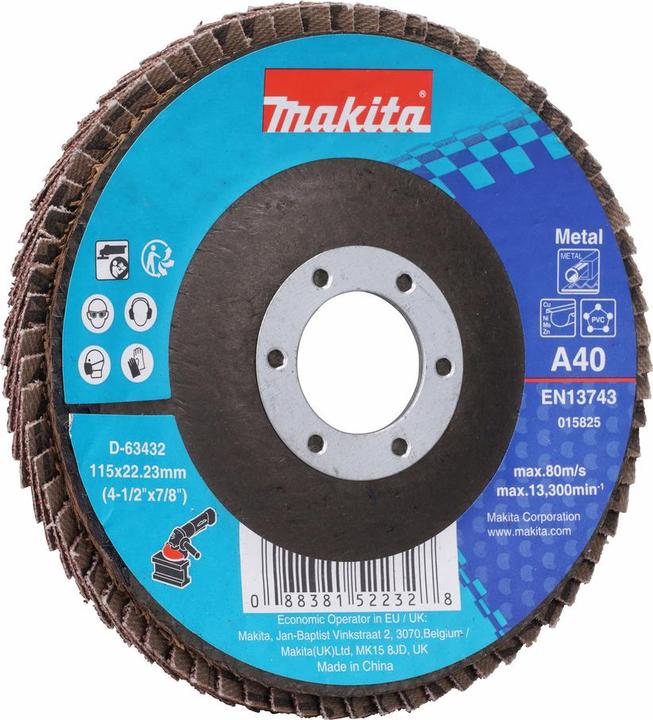 Actual product image Makita Flap disc 115mm A40 (A40)