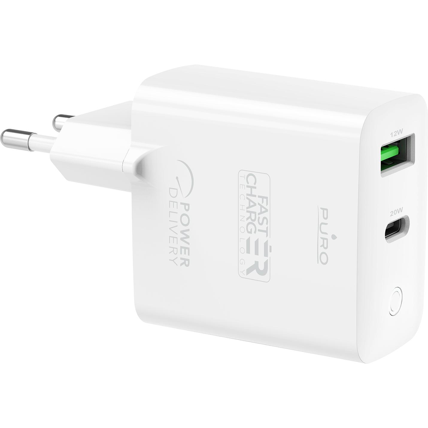 Thumbnail - Bigben Connected PURO 32W USB A+C Wall Charger White (32 W), USB Ladegerät, Weiss