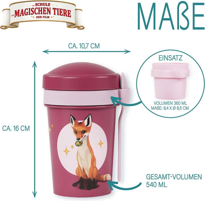 Immagine prodotto Awave La Scuola delle Magiche Bestie Muesli Mug To Go 540 ml rPET | Berry Red, Rabbat