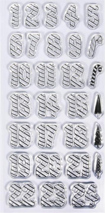 Immagine prodotto Rayher Timbri trasparenti Numeri 1-24 Bastoncini di zucchero