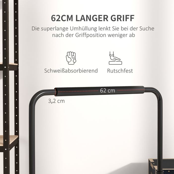 Produktbild Swisshandel24 Dip Barren Bars 2er Set 80-100 cm Rutschfest Dip Station für Muskeltraining