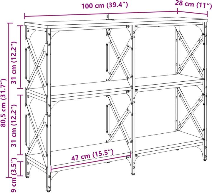 Image du produit vidaXL Konsolentisch (28 x 100 x 80.50 cm)