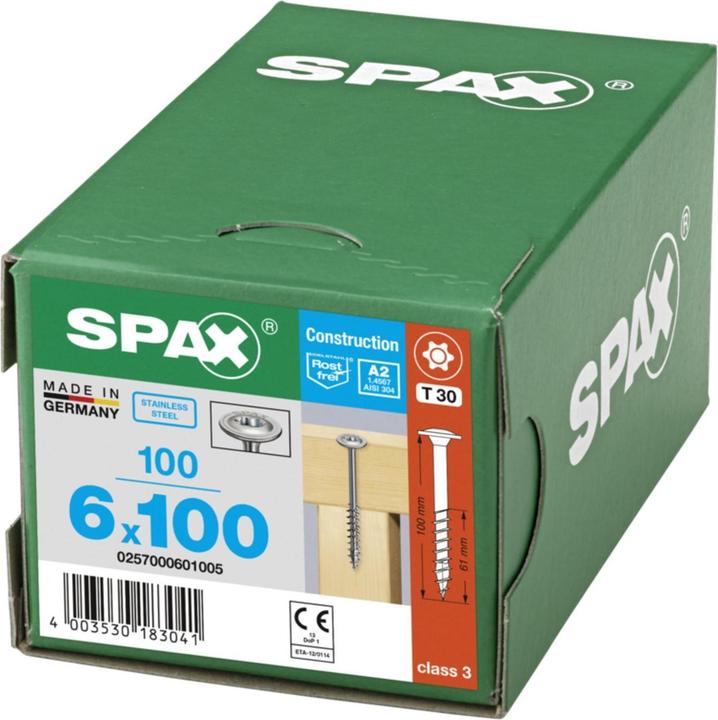 Actual product image Spax A2 Tellerkopf T-Star Plus T30 Teilgewinde (100 Screws per piece, 6 x 100 mm)