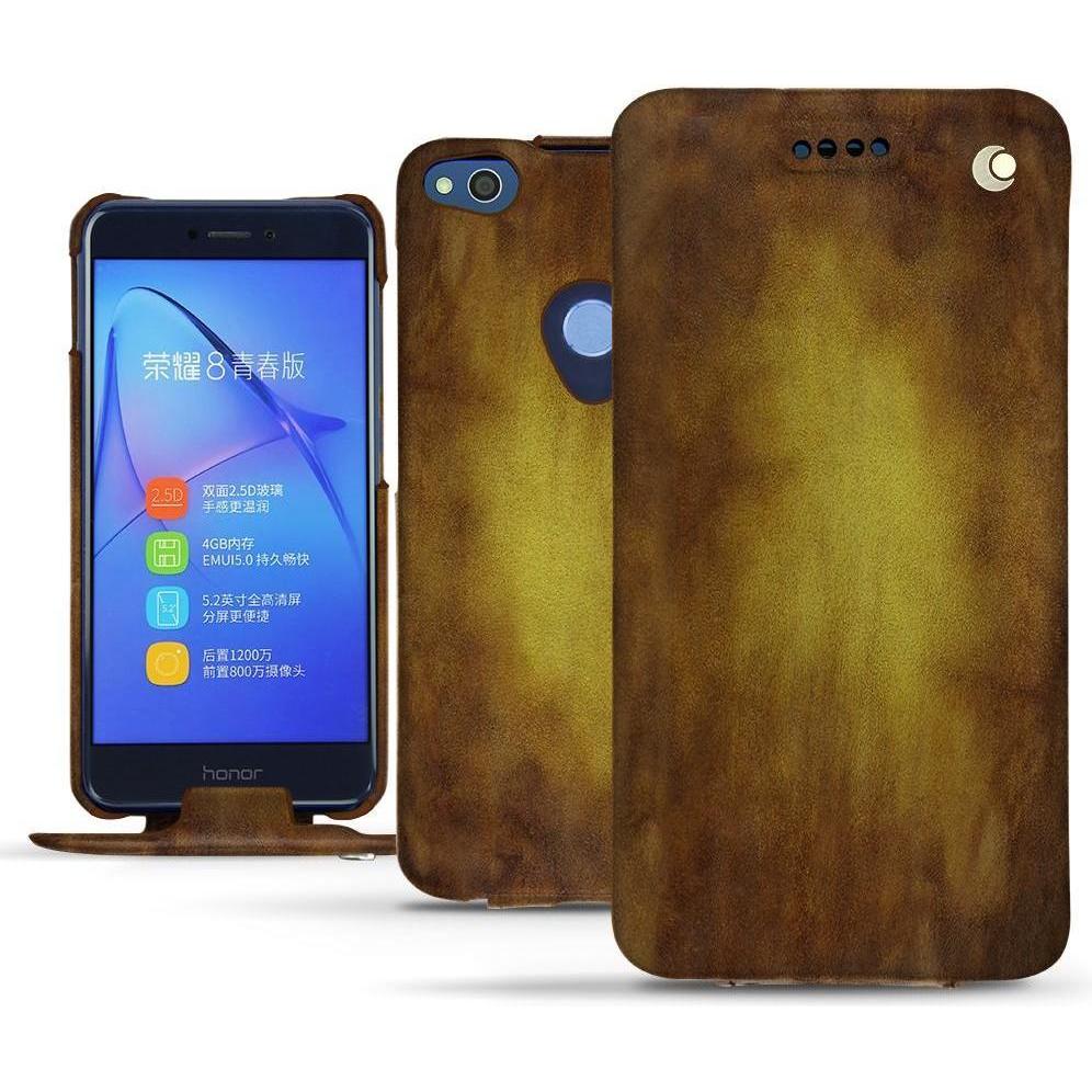 Noreve Lederschutzhülle vertikal (Huawei P8 Lite (2017)), Smartphone Hülle, Gold