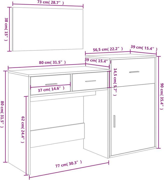 Actual product image vidaXL Katusha (80 x 39 x 80 cm)