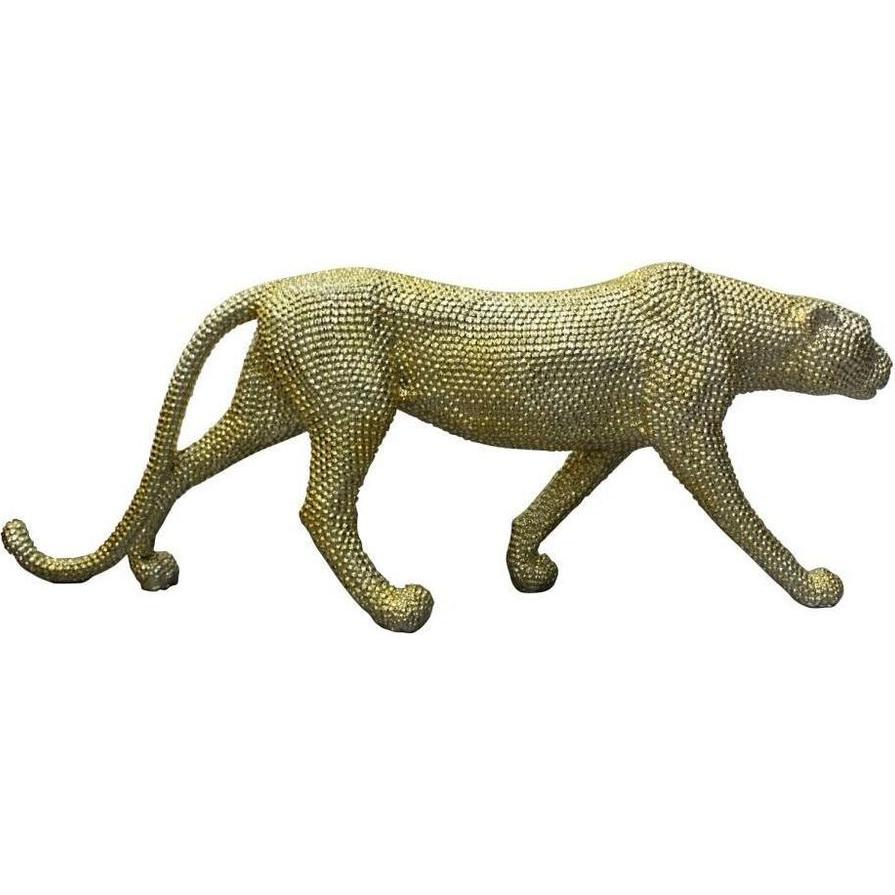 DKD Home Decor, Deko Objekt, Deko-Figur Golden Leopard Harz (120 x 23 x 44 cm)