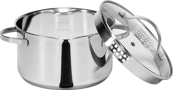 Image du produit Krüger Marmite avec bec verseur 3 l Ø20cm acier inoxydable (20 cm, Casserole, Acier inoxydable)