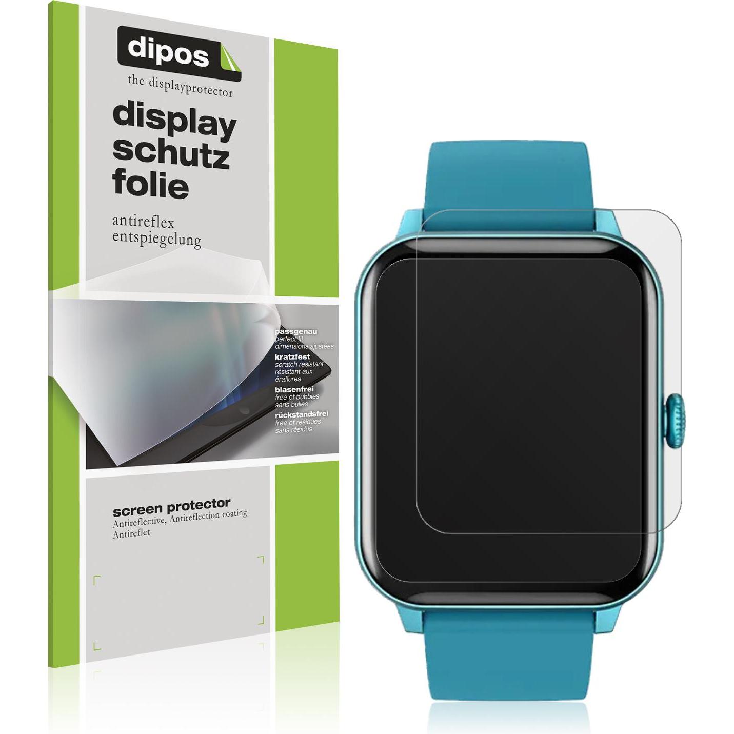 Dipos Displayschutzfolie Antireflex, Smartwatch Schutzfolie, Transparent