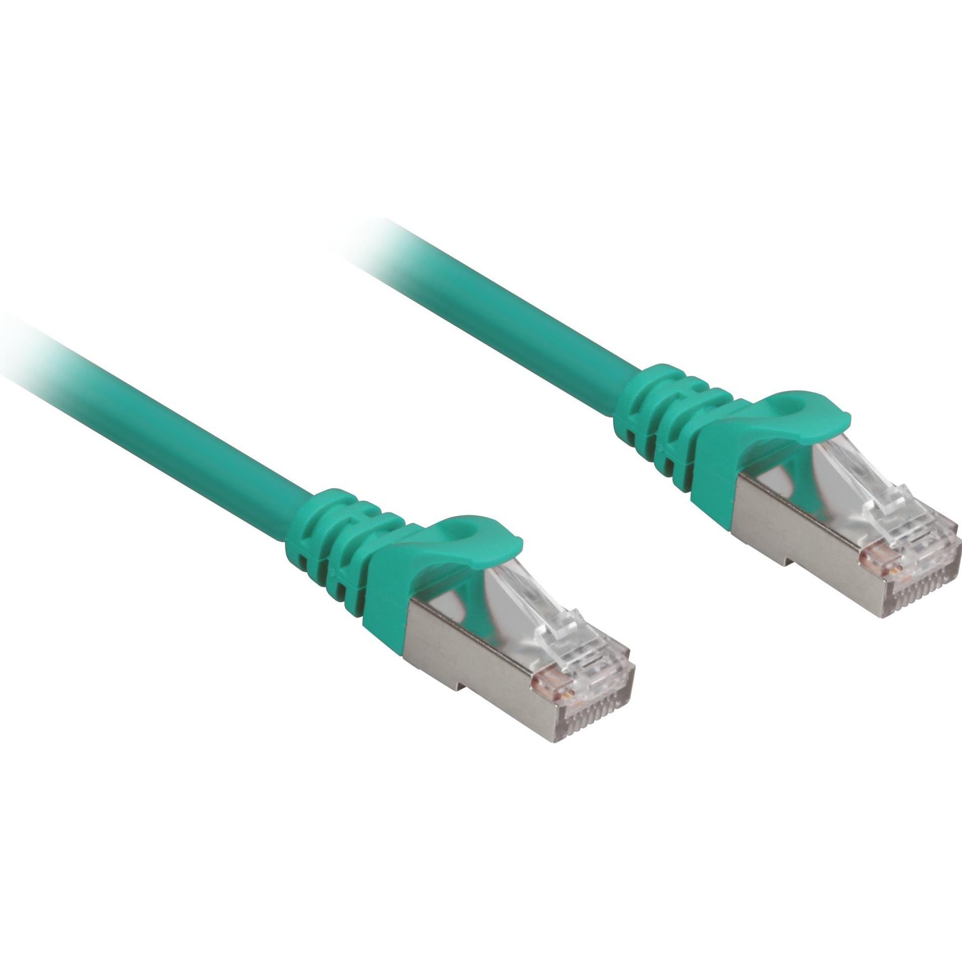 Thumbnail - Sharkoon Patchkabel RJ45 Cat.6a SFTP Kabel, grün, 1,5 Meter, LSOH (Halogenfrei) (S/FTP, CAT6a, 1.50 m), Netzwerkkabel