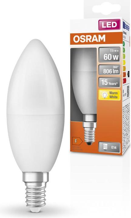 Actual product image Osram Star Classic B (E14, 7.50 W, 806 lm, 1 x, F)
