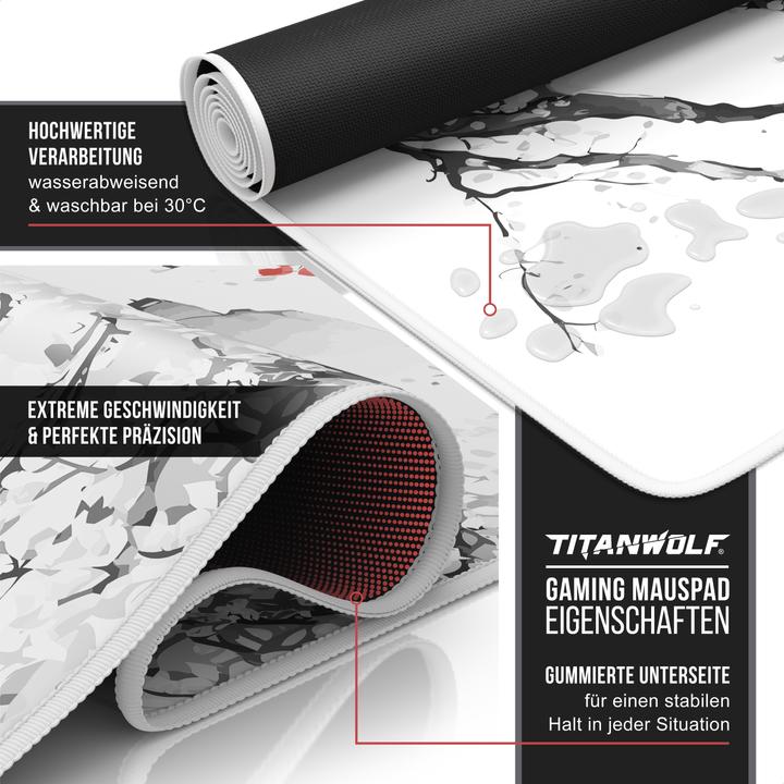 Actual product image Titanwolf Gaming Mouse Pad, 900 x 400mm XXL Speed Gaming Mouse Mat, Mousepad Extra Large Surface, Japan Ink (XXL)
