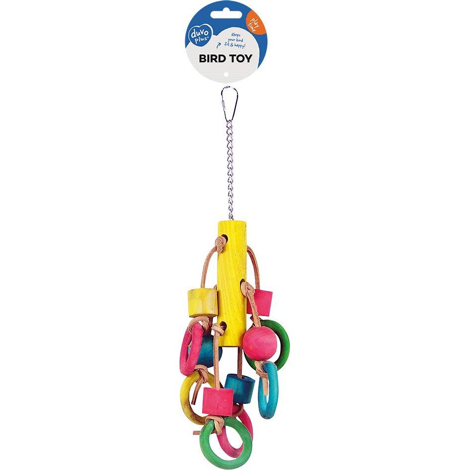 EBI Anneau de corde avec blocs de bois colors + clochette, Amnagement pour volire