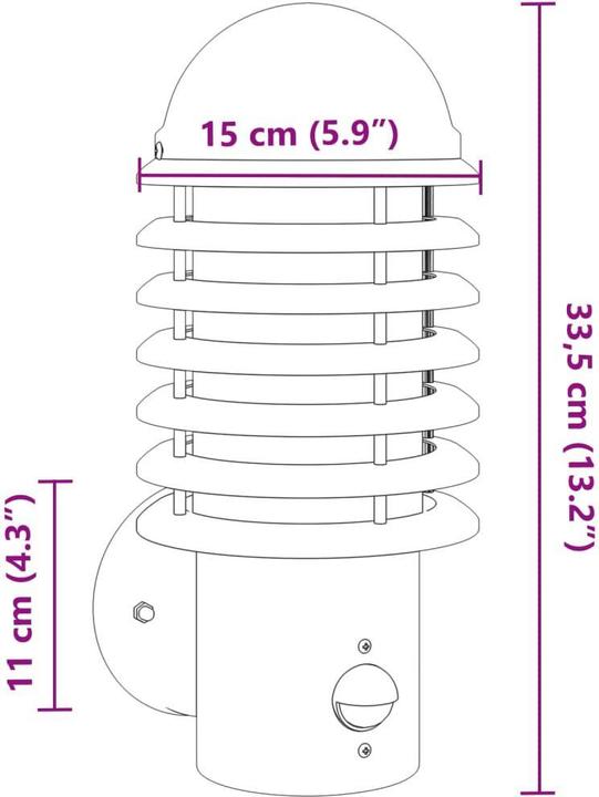 Produktbild vidaXL Aussenwandleuchte (E27, IP44)