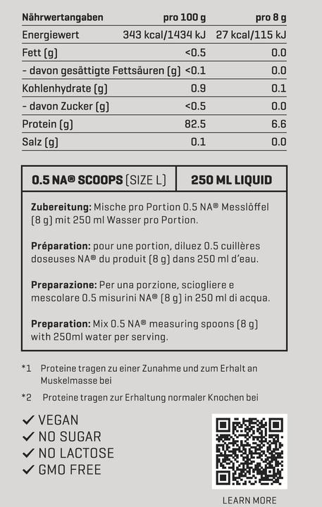 Nutritional values and ingredients Nutriathletic EAA BCAA Powder (1 pcs., Powder, 300 g)