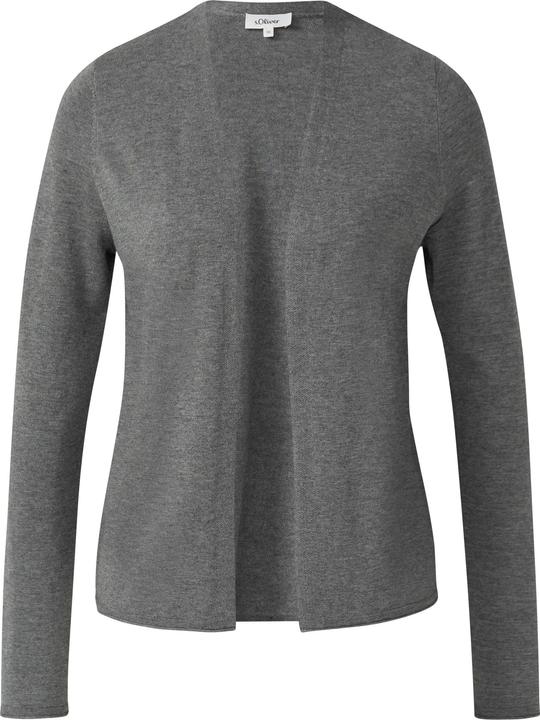 Produktbild s.Oliver Strickjacke Feinstrickjacke mit Rollkante am Saum (40)