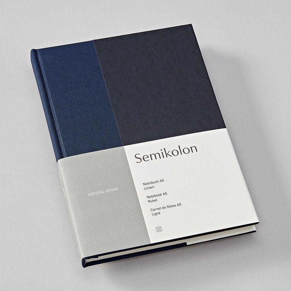 Semikolon, Heft + Block, Notizbuch (A5) NATURAL AFFAIR, Midnight, Liniert
