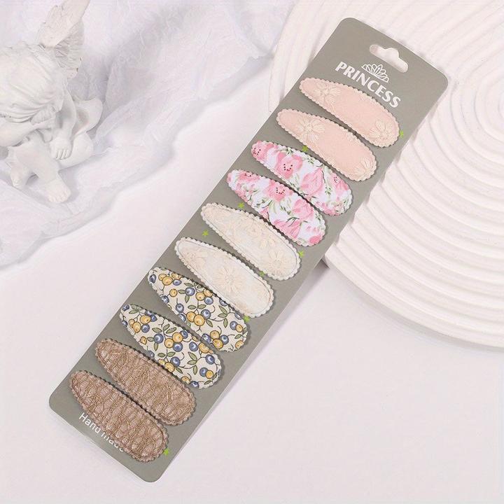 Actual product image Activity Board 10 Stück Baby gestreifte karierte florale Haarspangen, dekorativer Haarschmuck (10 pcs.)