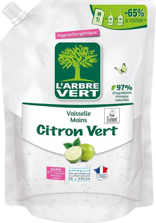 Image du produit L'arbre vert Recharge Liquide Vaisselle écologique Citron Vert (Liquide)