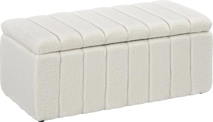 Image du produit Homcom Sitztruhe Polyester, Eukalyptusholz Cremeweiss (45 cm)