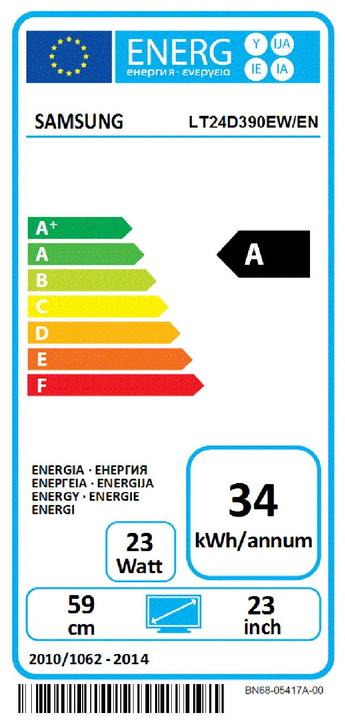 Energie-Label Samsung T24d390ew (1920 x 1080 Pixel, 23.60")