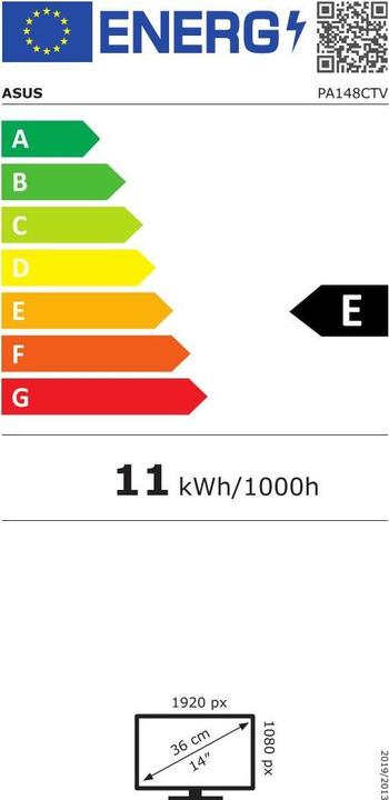 Label énergétique ASUS ProArt PA148CTV (1920 x 1080 pixels, 14")