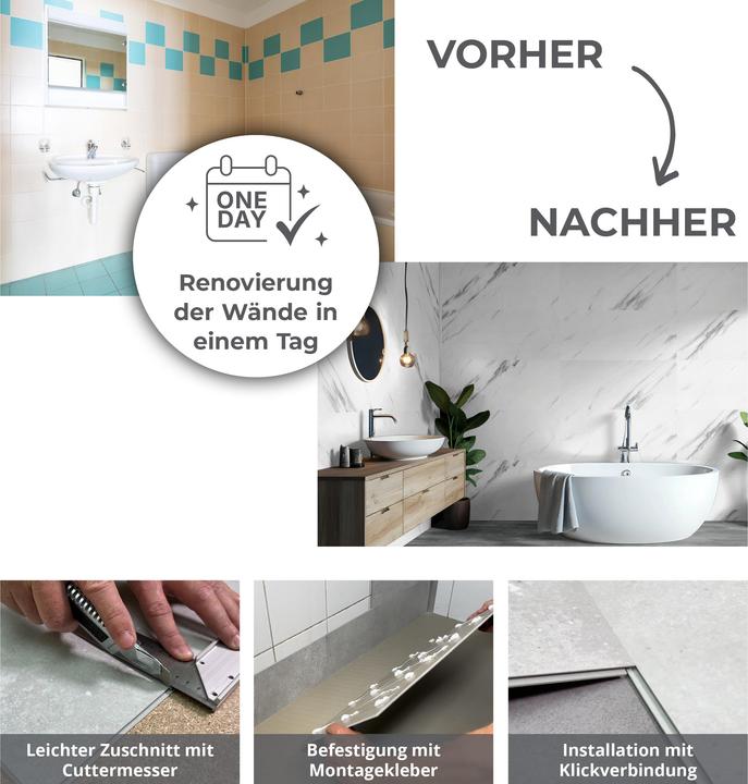 Produktbild Revet Revêt SPC Wall 3.7 x 600 x 300 MM - Design Wandfliesen 12 Stück = 2.16 M2 (2.16 m², 30 x 30 cm)