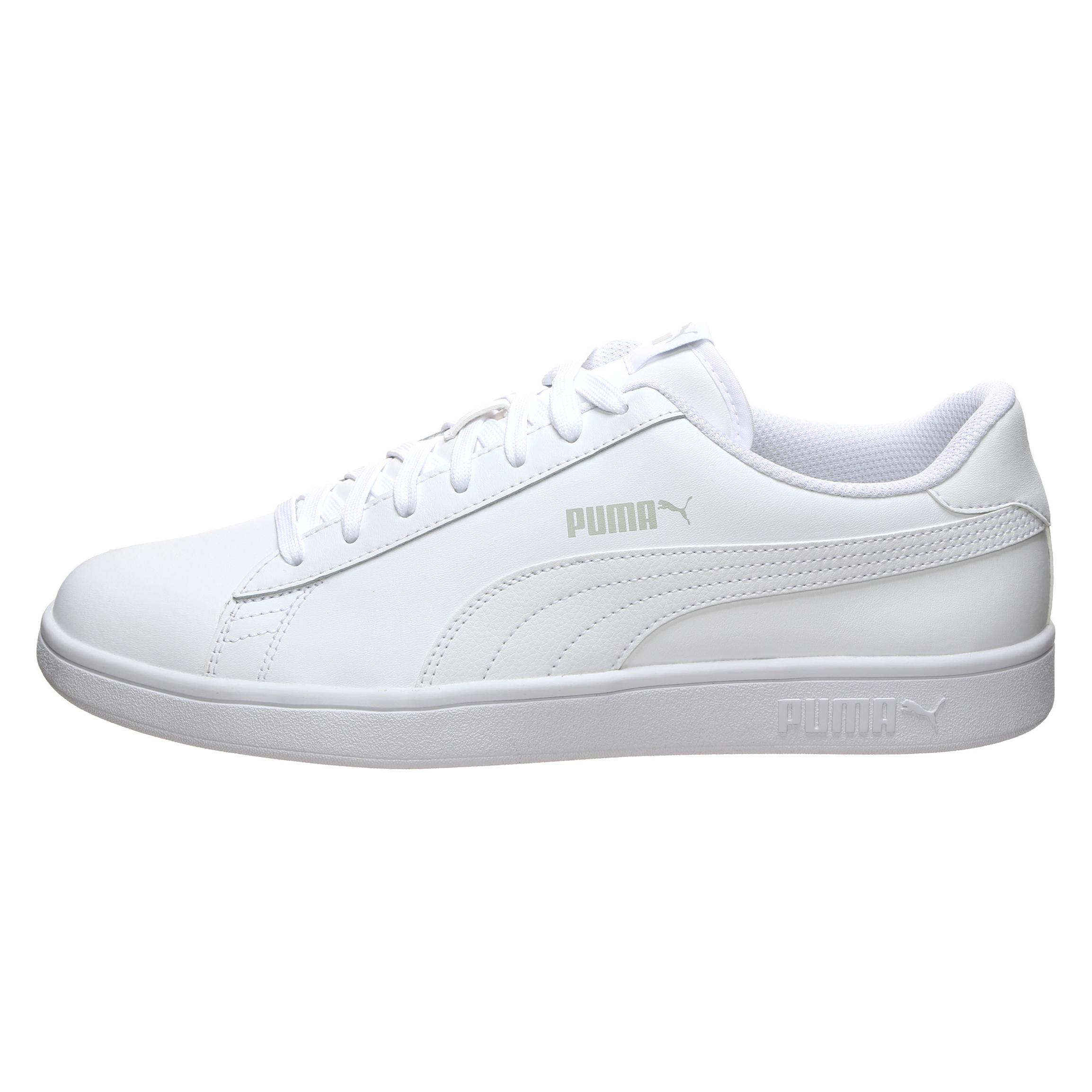 Puma, Unisex, Sneakers, Smash v2 Leren Sneaker, Wit, (42)