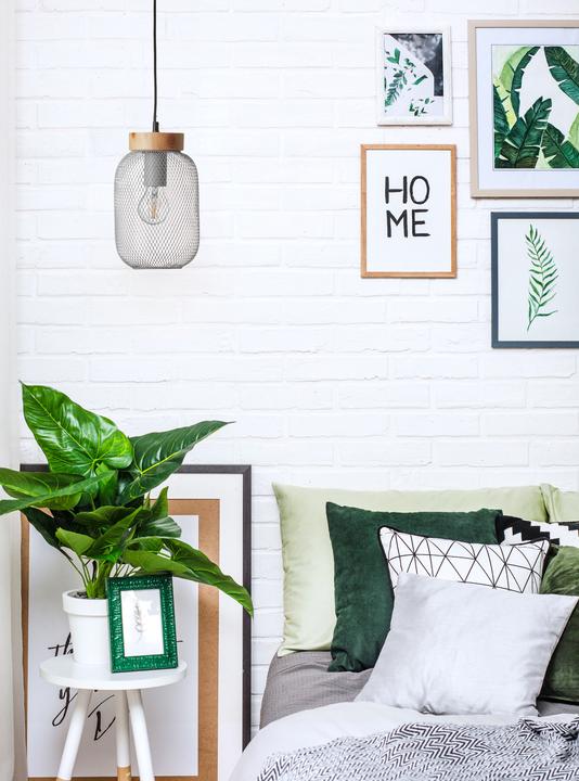 Produktbild Brilliant Hängelampe, 16 cm, E27, Metall/Holz, grau hell/braun (E27)