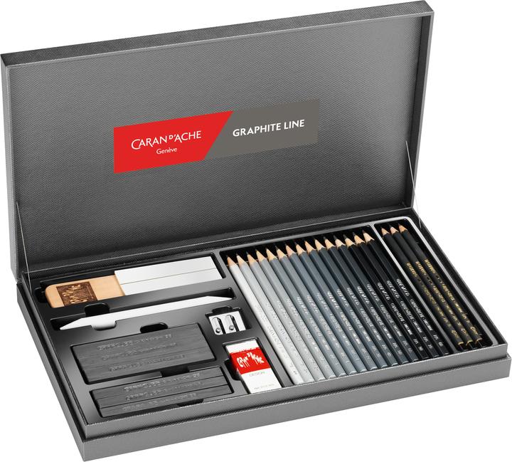 Caran d'Ache Graphite Line Geschenkbox (2.10 mm, B, F, H, 2H, 4h, 9B, HB, 6B, 3B, 18 x)