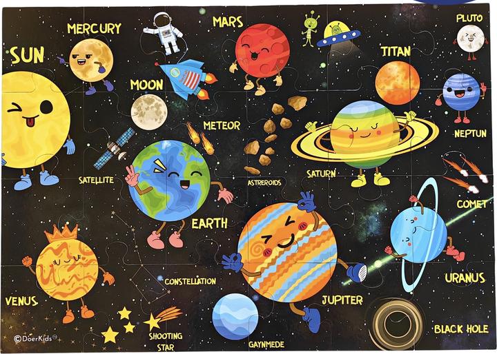 Image du produit DoerKids Système solaire puzzle de sol géant (24 pièces)