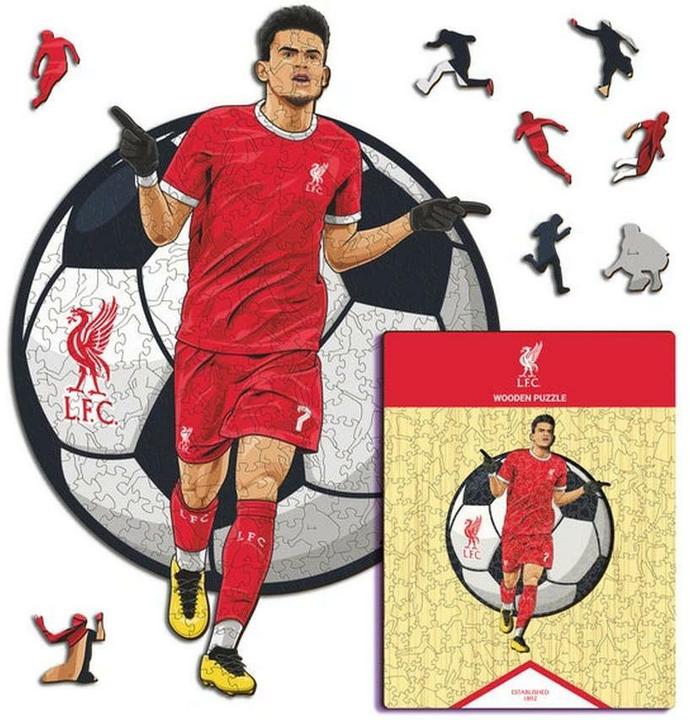 Actual product image Iconic Liverpool FC - Luis Diaz - Wooden Puzzle Size S (150 pieces) (150 pieces)