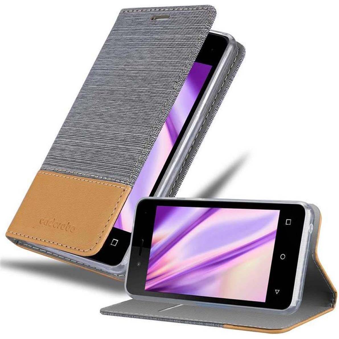Cadorabo Jeans Optik (Wiko Sunny 3 Mini), Smartphone Hülle, Grau, Braun