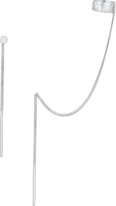 Actual product image Elli Earrings Earcuff with chain pull through plate 925 silver (925 sterling silver)
