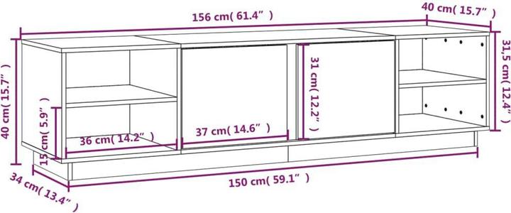 Actual product image vidaXL TV cabinet (156 x 40 x 40 cm)