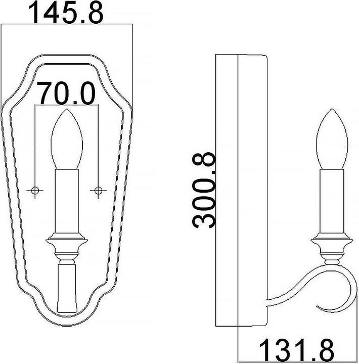Actual product image Elstead Lighting DeWitt wall light E14 sunrise silver (E14, IP20)