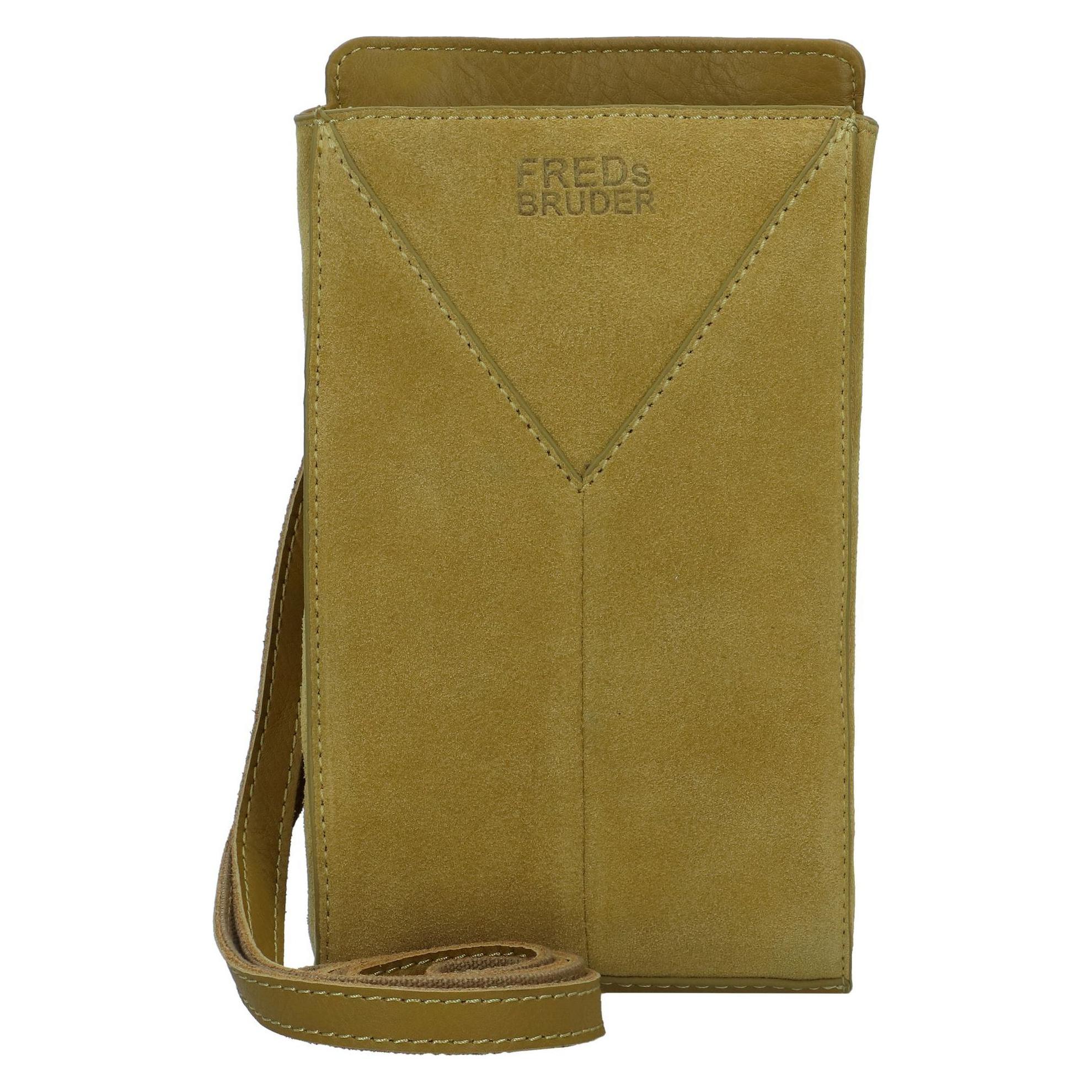 FredsBruder, Damen, Handtasche, Grynn Handytasche Leder 13 Cm, Gelb